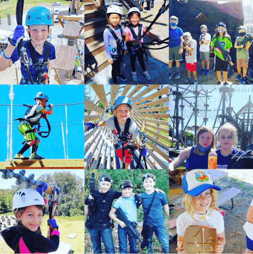 Collage of kids enjoying outdoor adventures