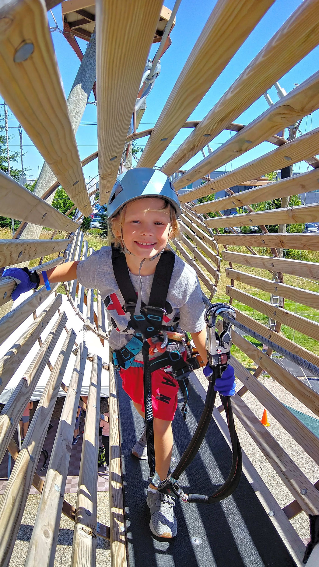 Students on the ropes course at High Trek Adventures